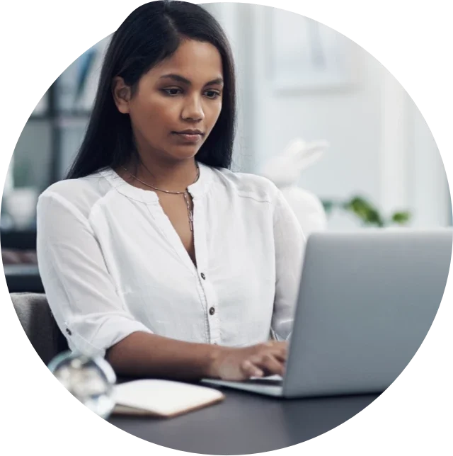 woman reviewing employee verification