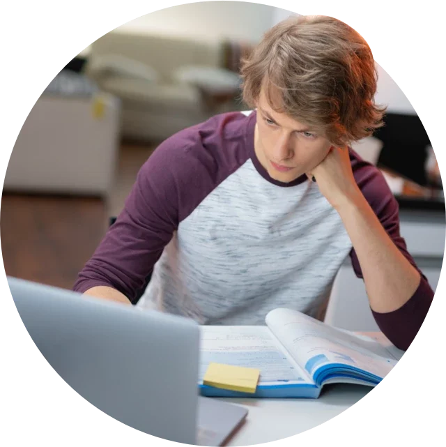 student reviewing GED transcript
