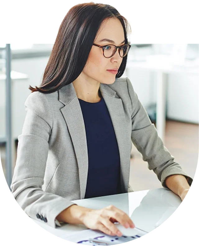 woman filling out transcript request form